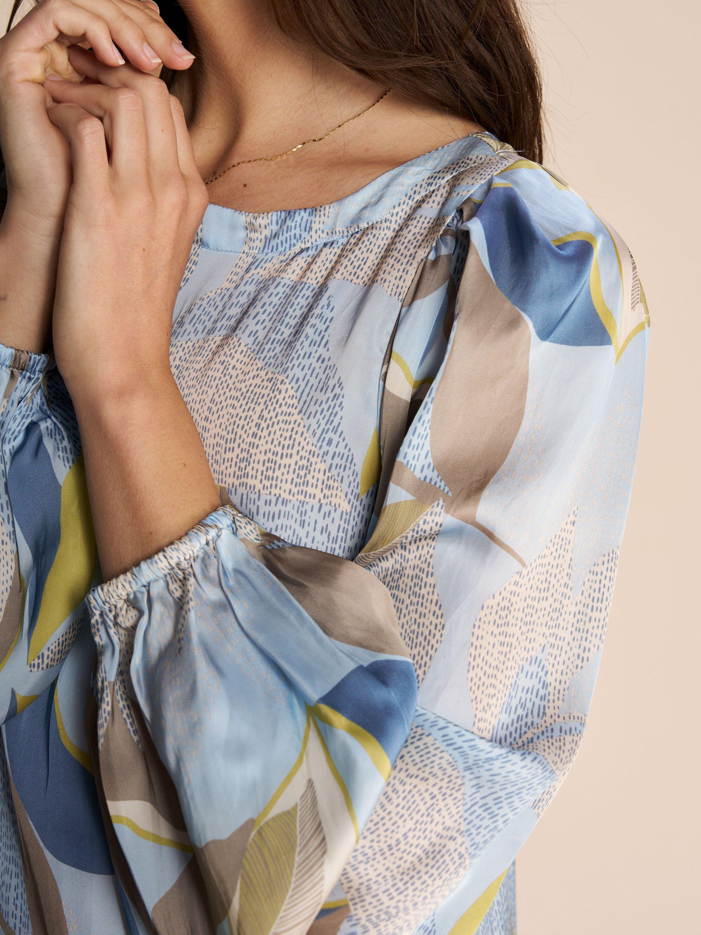 Product image 3 of 5, which shows MOS MOSH Rosaleen Loose Midi Dress, Blue/Multi, XS