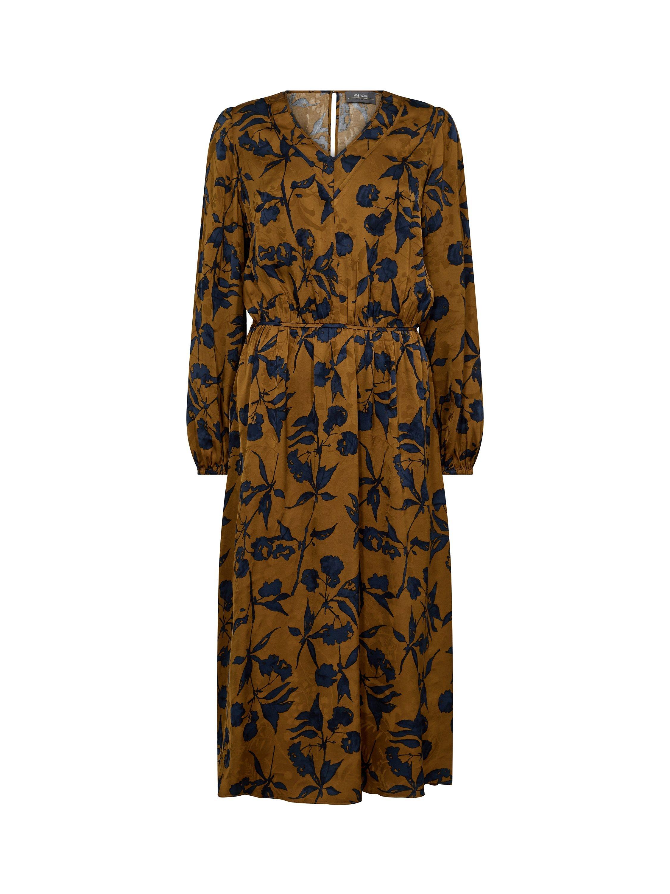 Product image 1 of 2, which shows MOS MOSH Tati Garden Jacquard Midi Dress, Tapenade, L