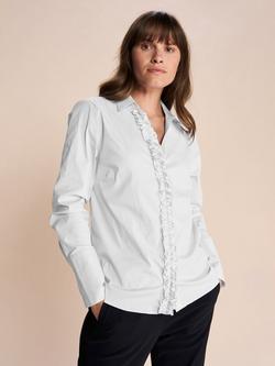 MOS MOSH Sybel Satin Frill Detail Shirt, White