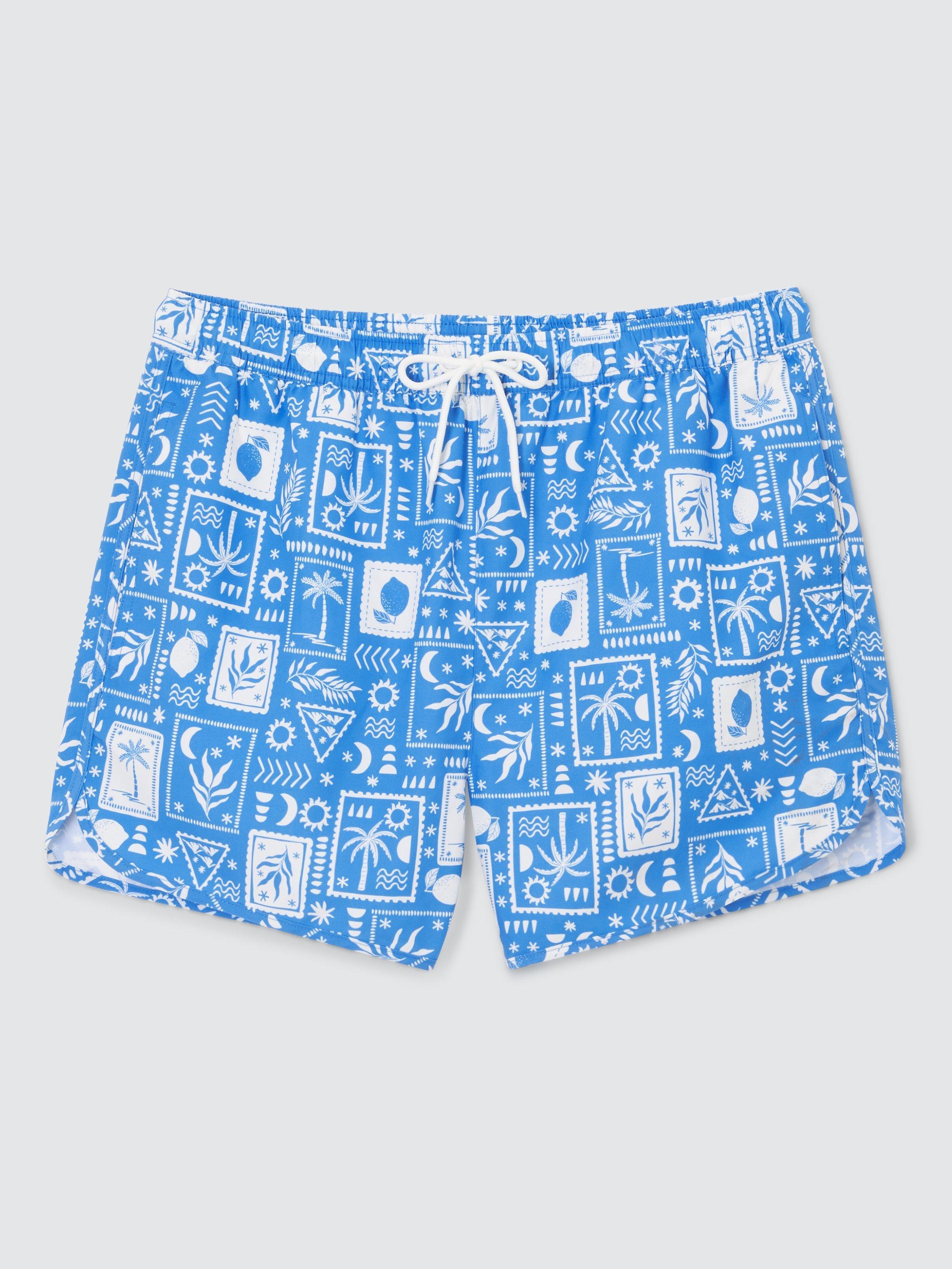 John Lewis ANYDAY Abstract Swim Shorts, Blue/Multi