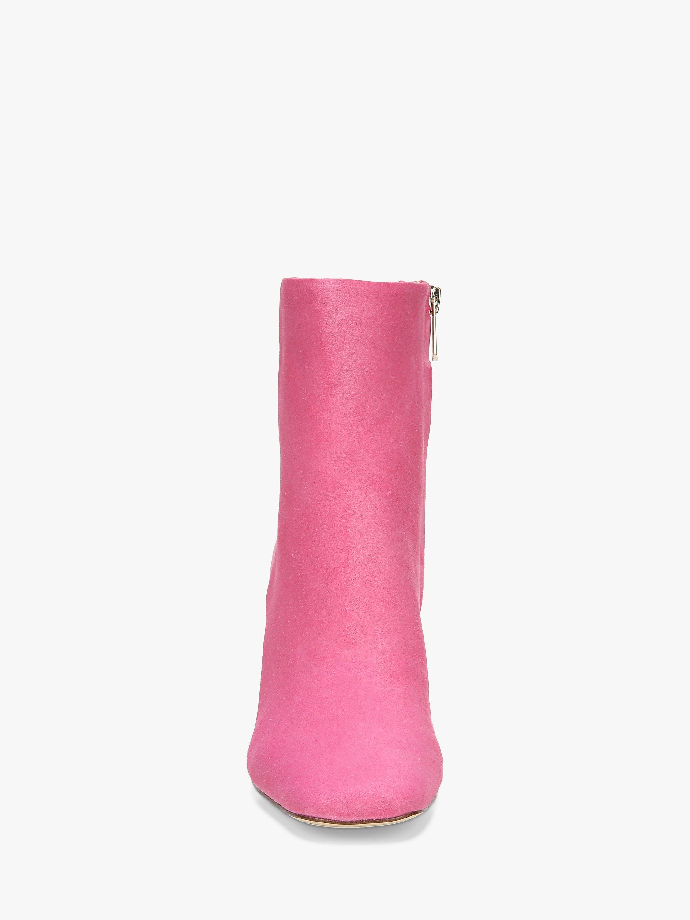 Product image 2 of 6, which shows Sam Edelman Codie Block Heel Suede Ankle Boots, Pink, 3