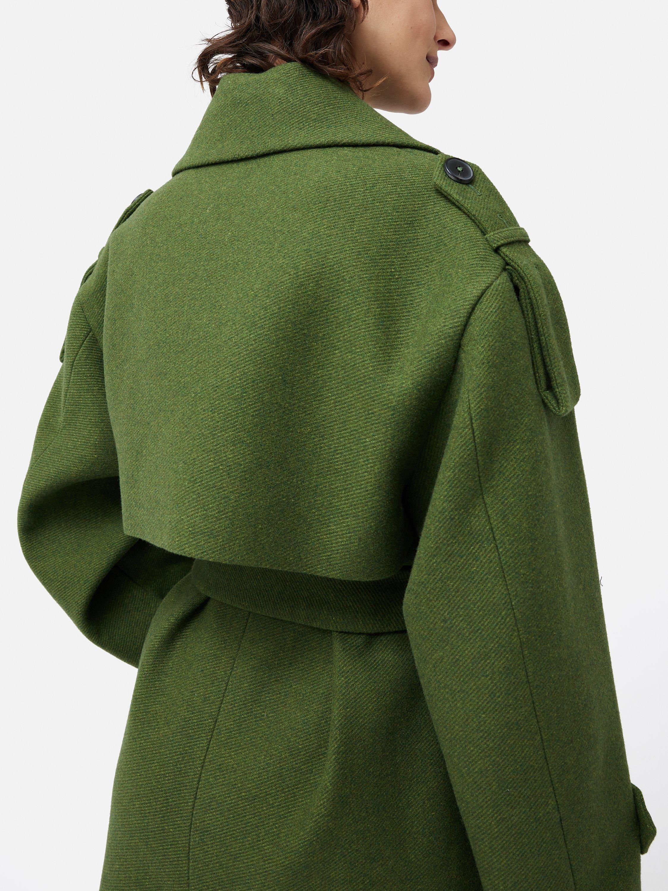 Product image 2 of 6, which shows Jigsaw Nelson Italian Twill Wool Blend Trench Coat, Khaki, XL