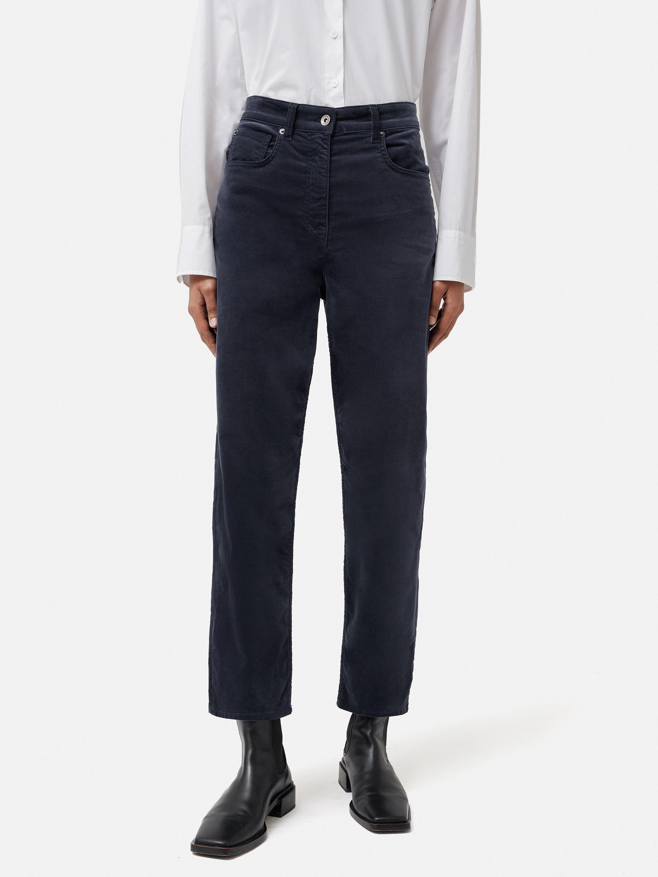 Product image 1 of 6, which shows Jigsaw Delmont Velvet Jeans, Grey, 36R