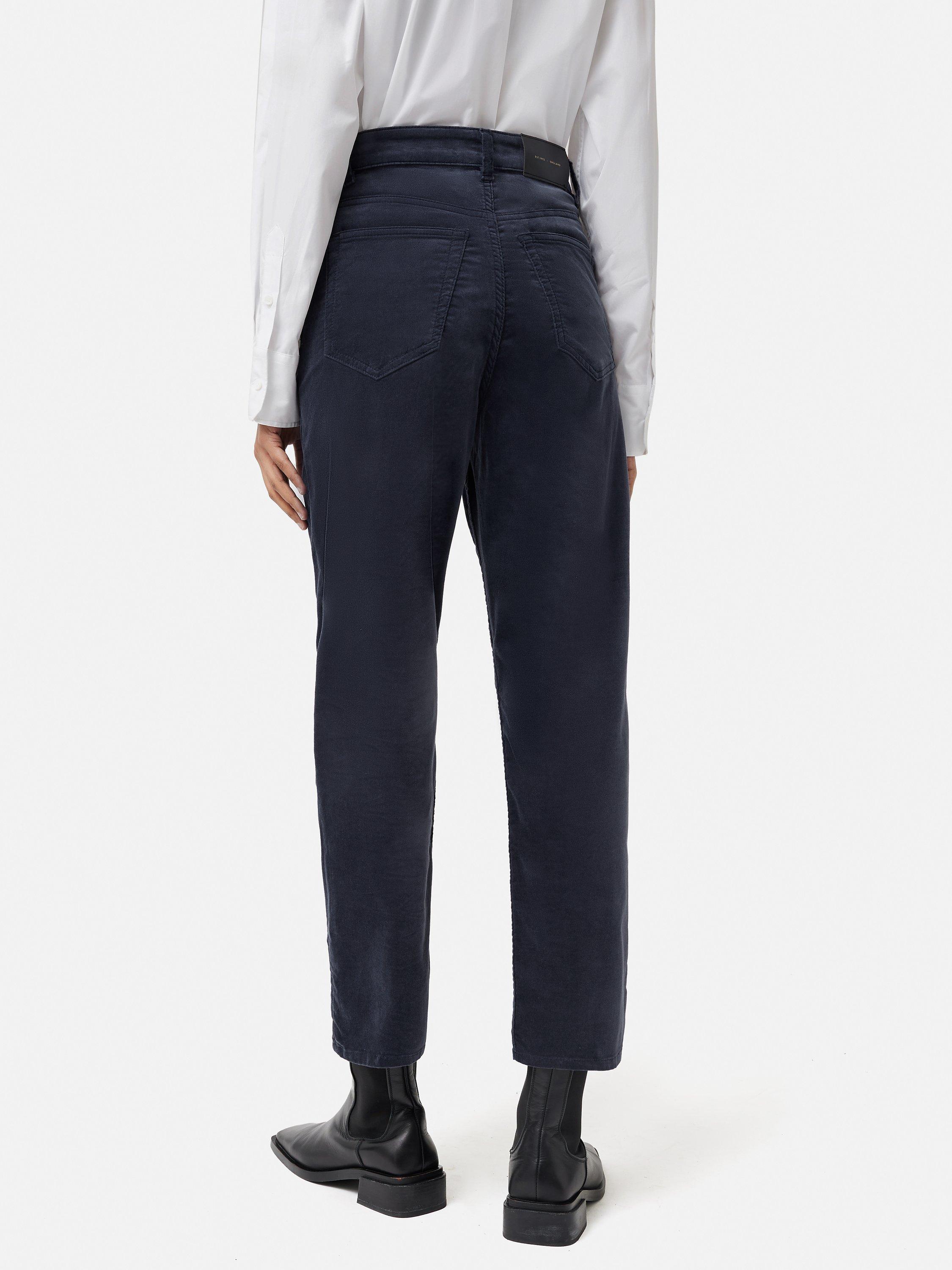 Product image 2 of 6, which shows Jigsaw Delmont Velvet Jeans, Grey, 36R
