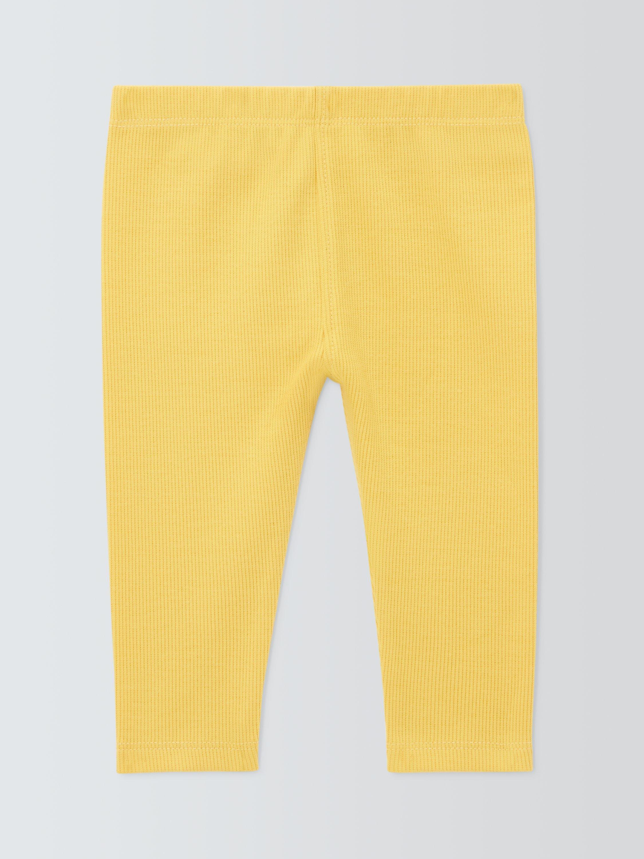 John Lewis ANYDAY Baby Ribbed Leggings, Yellow
