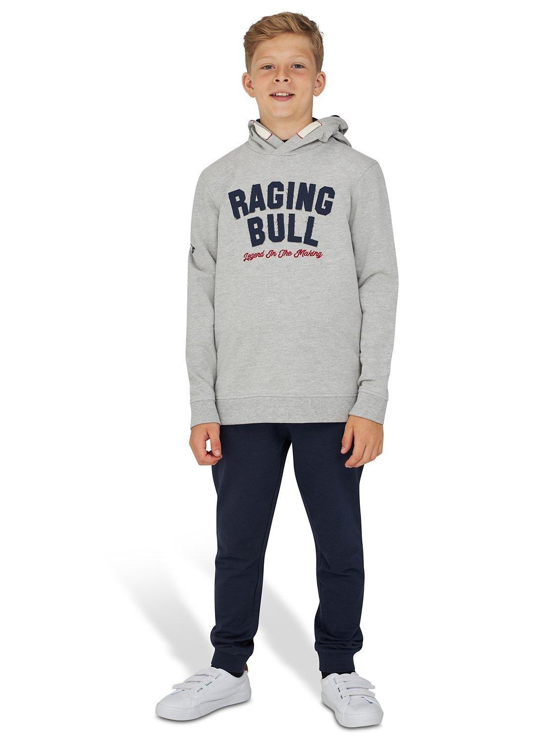 Raging Bull Kids' Applique Hoodie, Grey Marl
