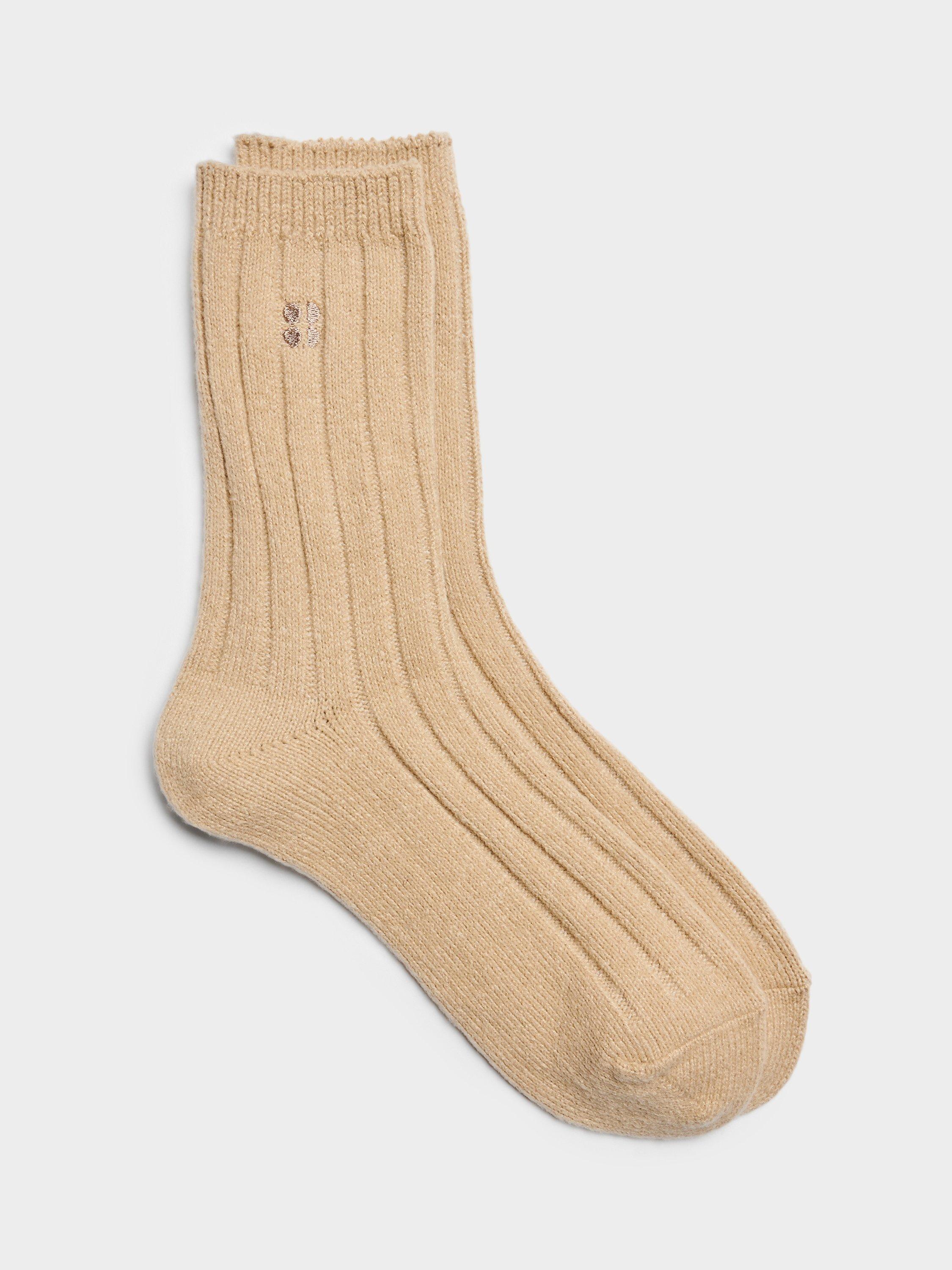 Sweaty Betty Cozy Lounge Socks, Dove Beige