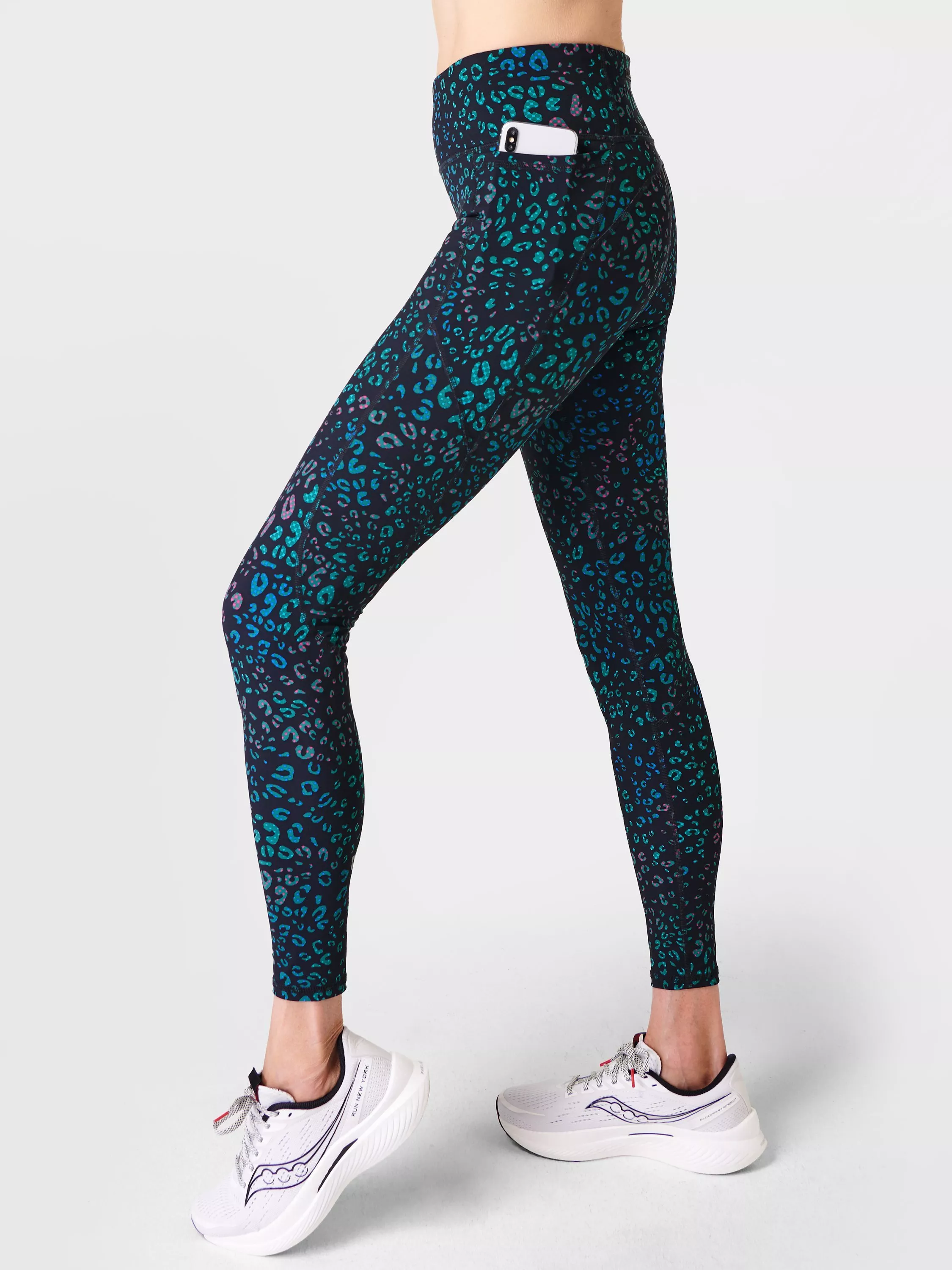 Sweaty Better Gray Abstract Print Zero Gravity hot High-Waisted 7/8 Running Leggings