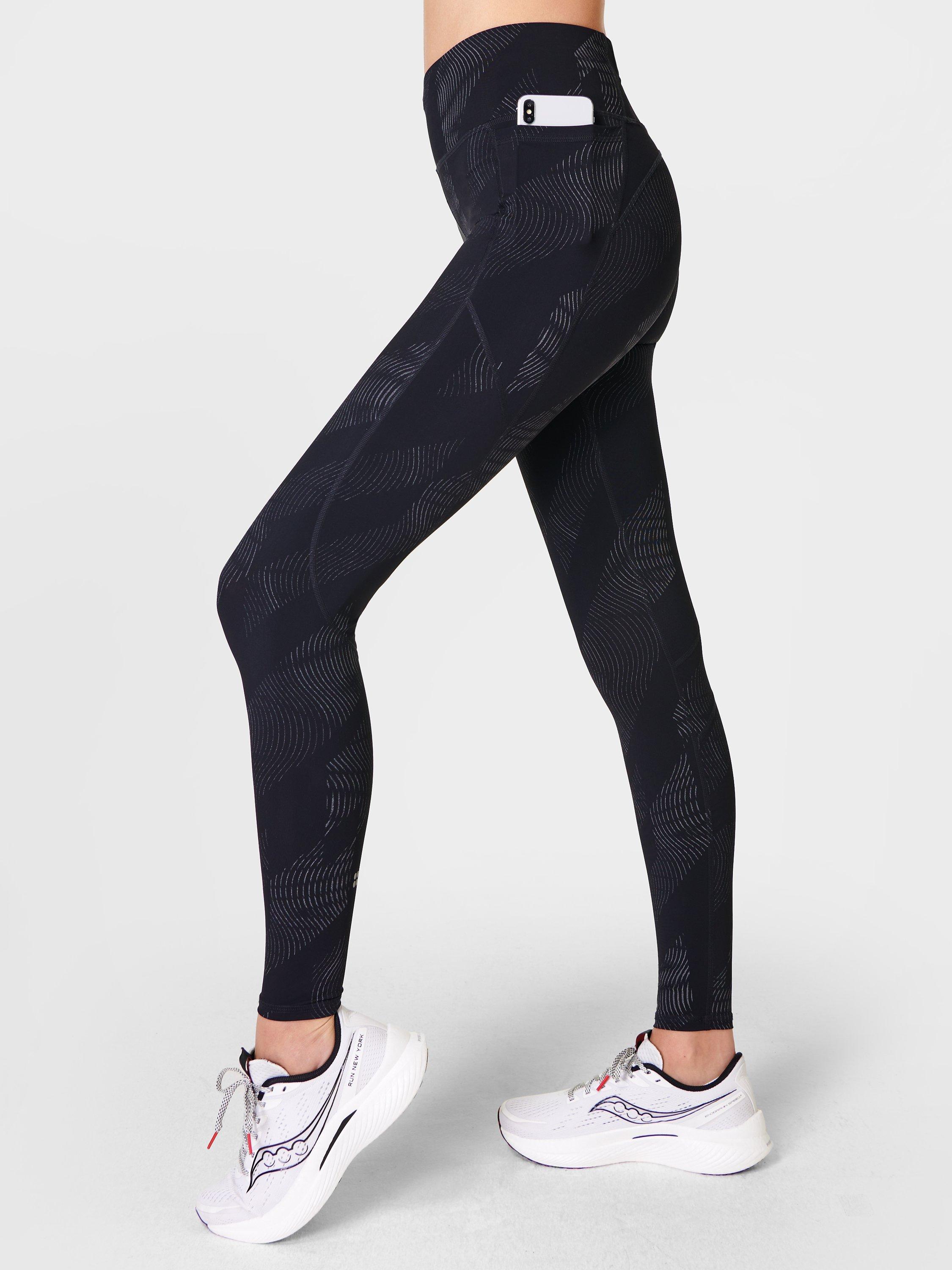 Sweaty Betty Zero Gravity Reflective Leggings, Black Strobe