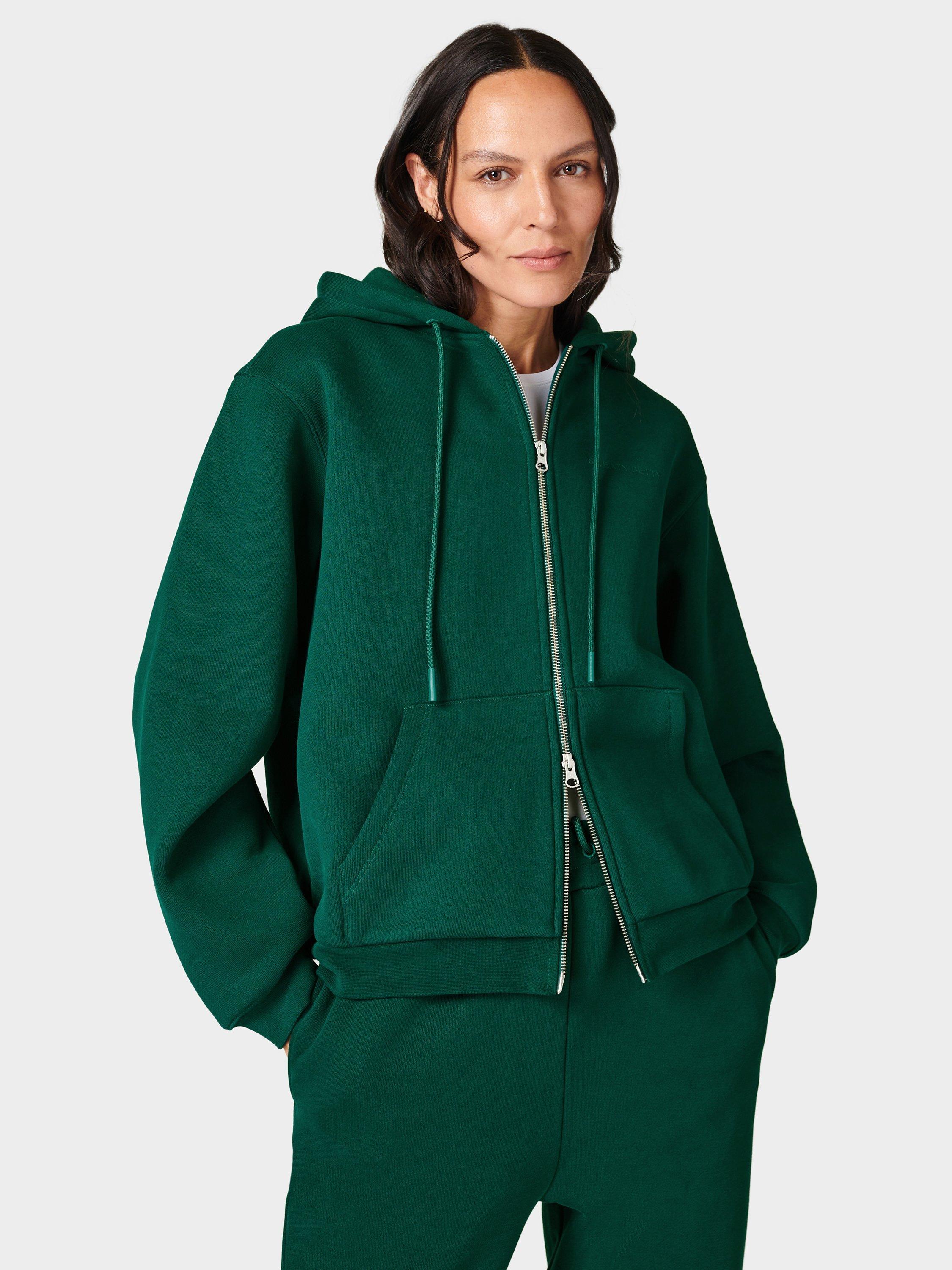 Sweaty Betty Elevated Zip Up Hoodie, Retro Green