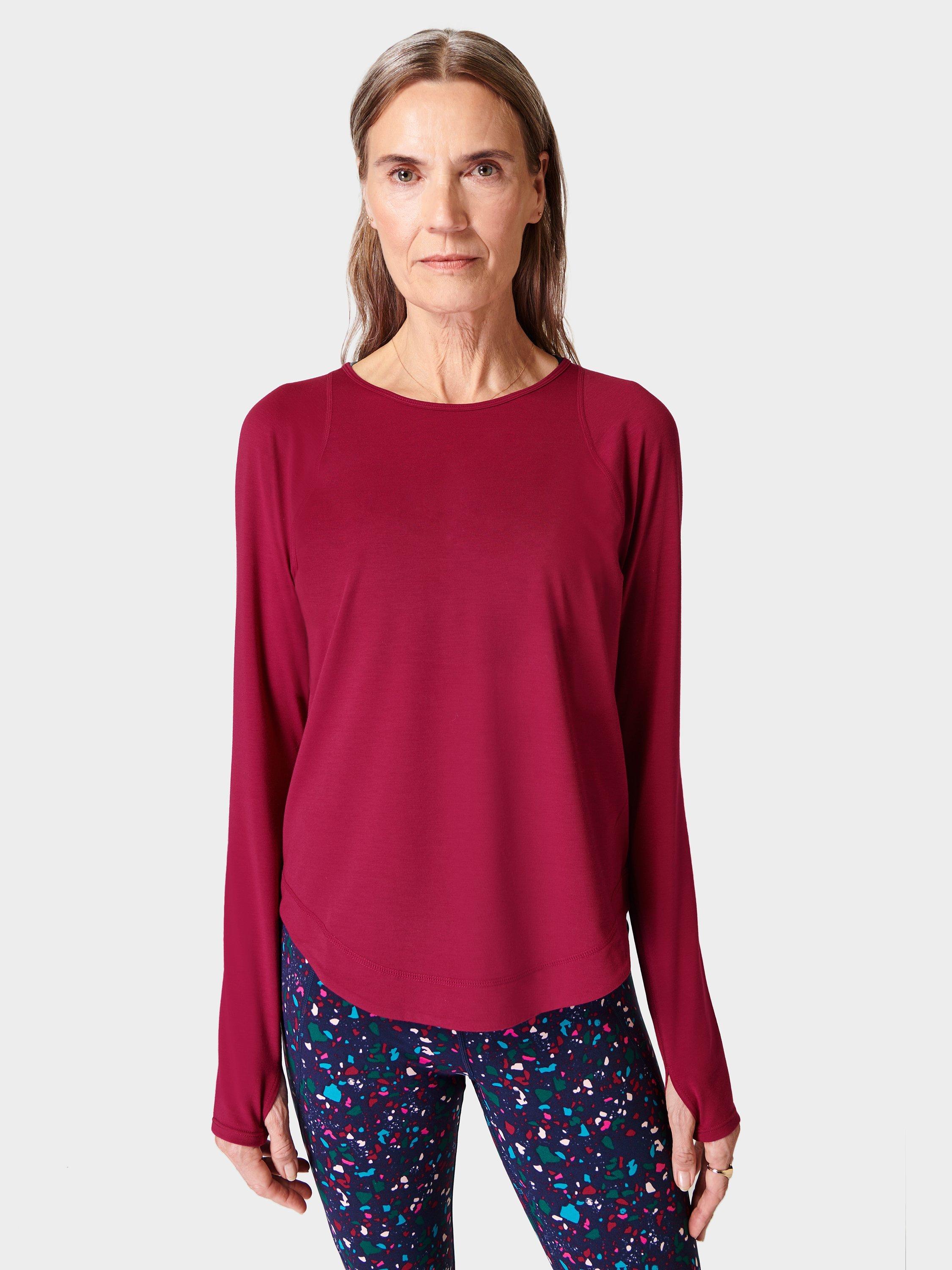 Sweaty Betty Breathe Easy Long Sleeve Top, Vamp Red