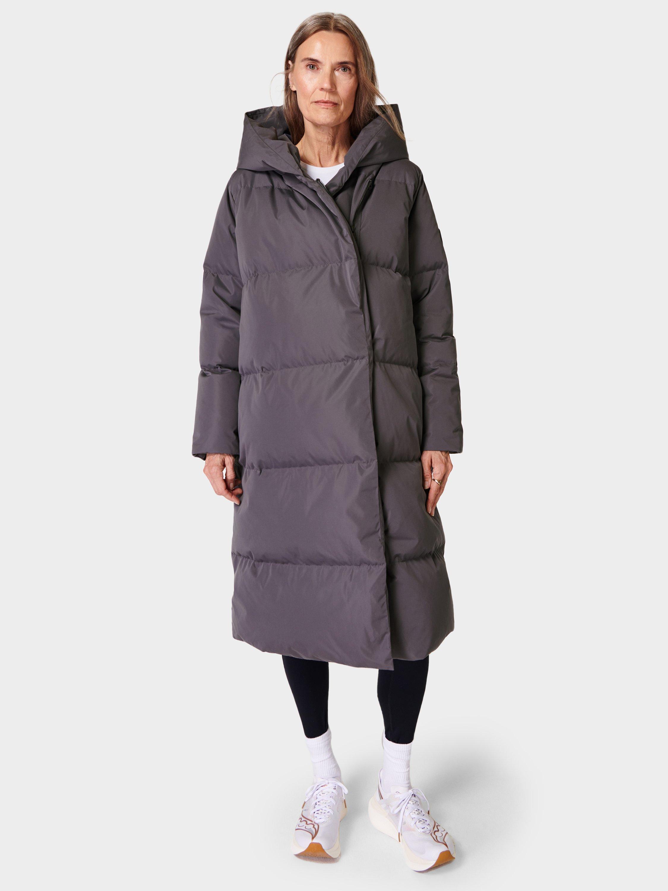 Sweaty Betty Cocoon Longline Padded Coat, Urban Grey