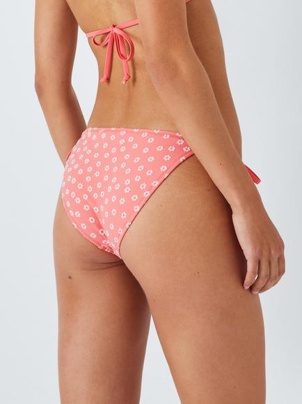 John Lewis ANYDAY Jacquard Flower Bikini Bottoms, Pack of 2, Bright Coral - view 2, Bright Coral