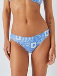 John Lewis ANYDAY Postcard Print Bikini Bottoms, Mid Blue