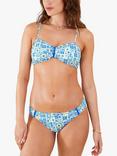 Accessorize Retro Tiled Bikini Bottoms, Blue/Multi