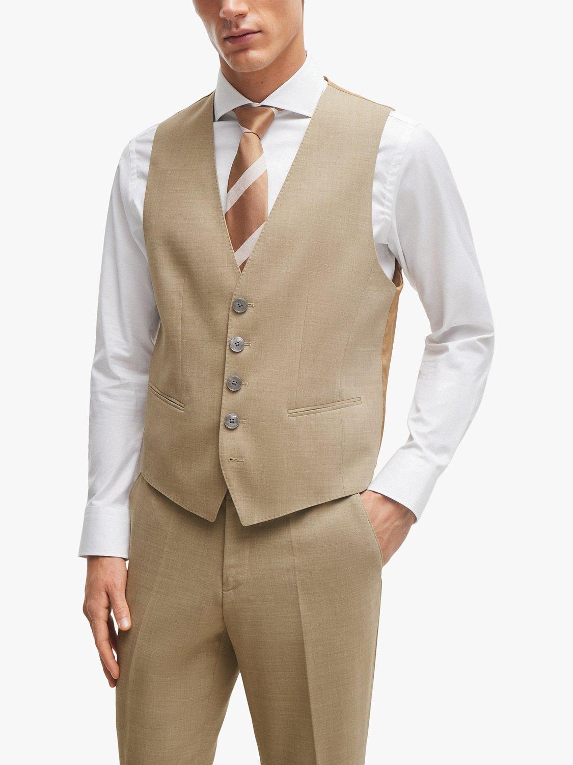 BOSS Jasper Wool Blend Waistcoat, Medium Beige