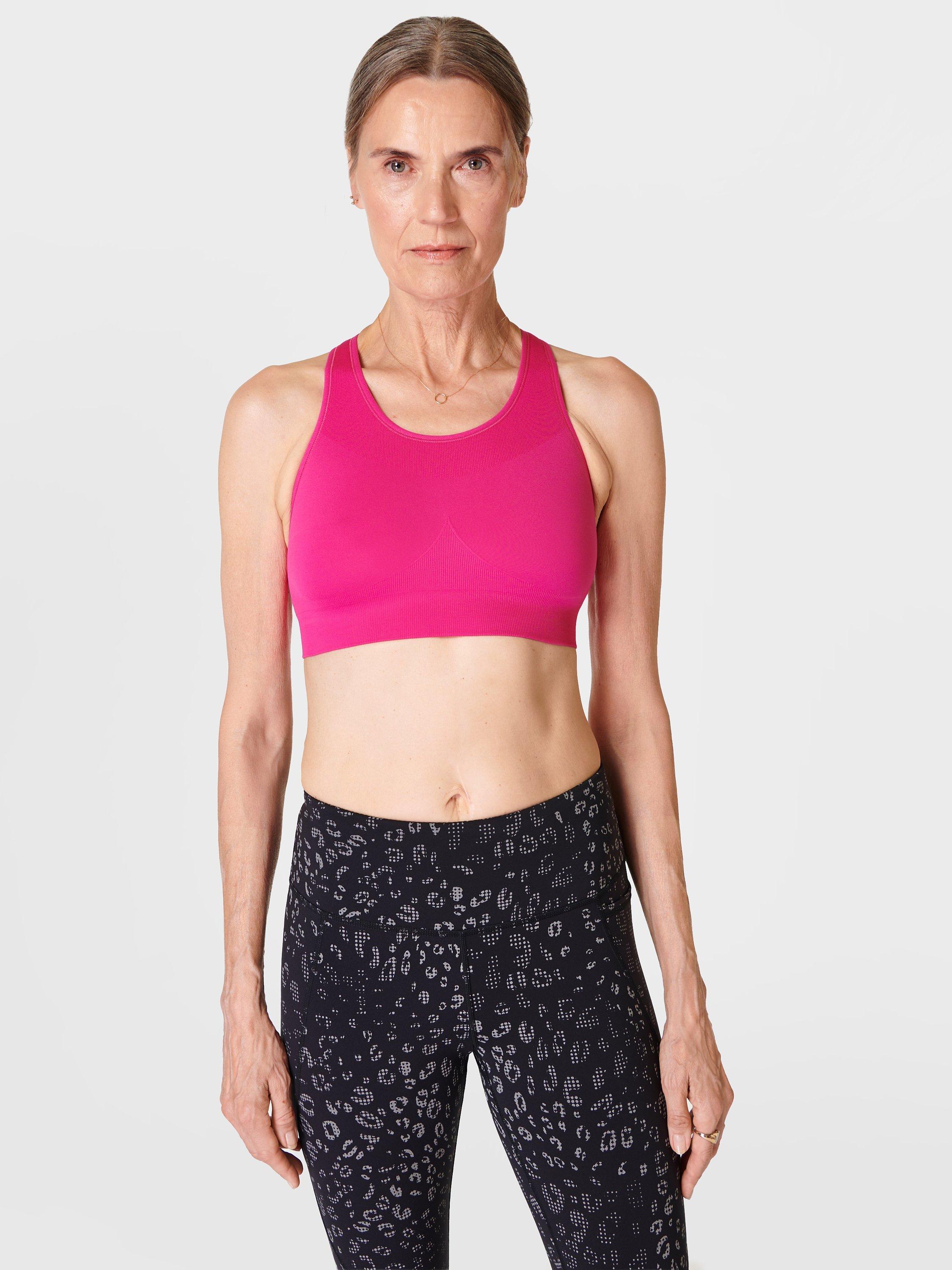 Product image 1 of 6, which shows Sweaty Betty Stamina Workout Sports Bra, Punk Pink, XXXL