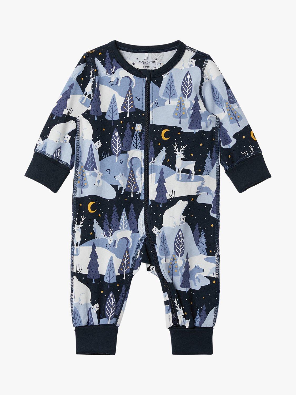 Polarn O. Pyret Baby Forest Onesie, Blue/Multi