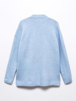 Mango Kids' Tique Open Cardigan - view 2, Light Pastel Blue