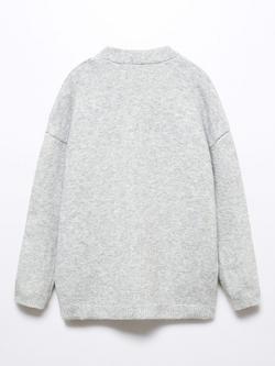 Mango Kids' Tique Open Cardigan - view 2, Light Pastel Grey