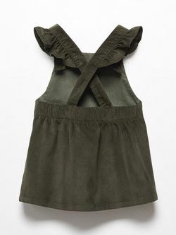 Mango Baby Fiji Corduroy Pinafore Dress, Medium Green - view 2, Medium Green