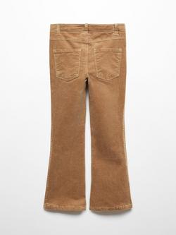 Mango Kids' Velvet Flared Trousers - view 2, Medium Brown
