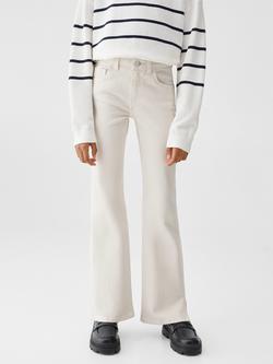 Mango Kids' Flarel Side Slit Flared Jeans, Lt Pastel Brown