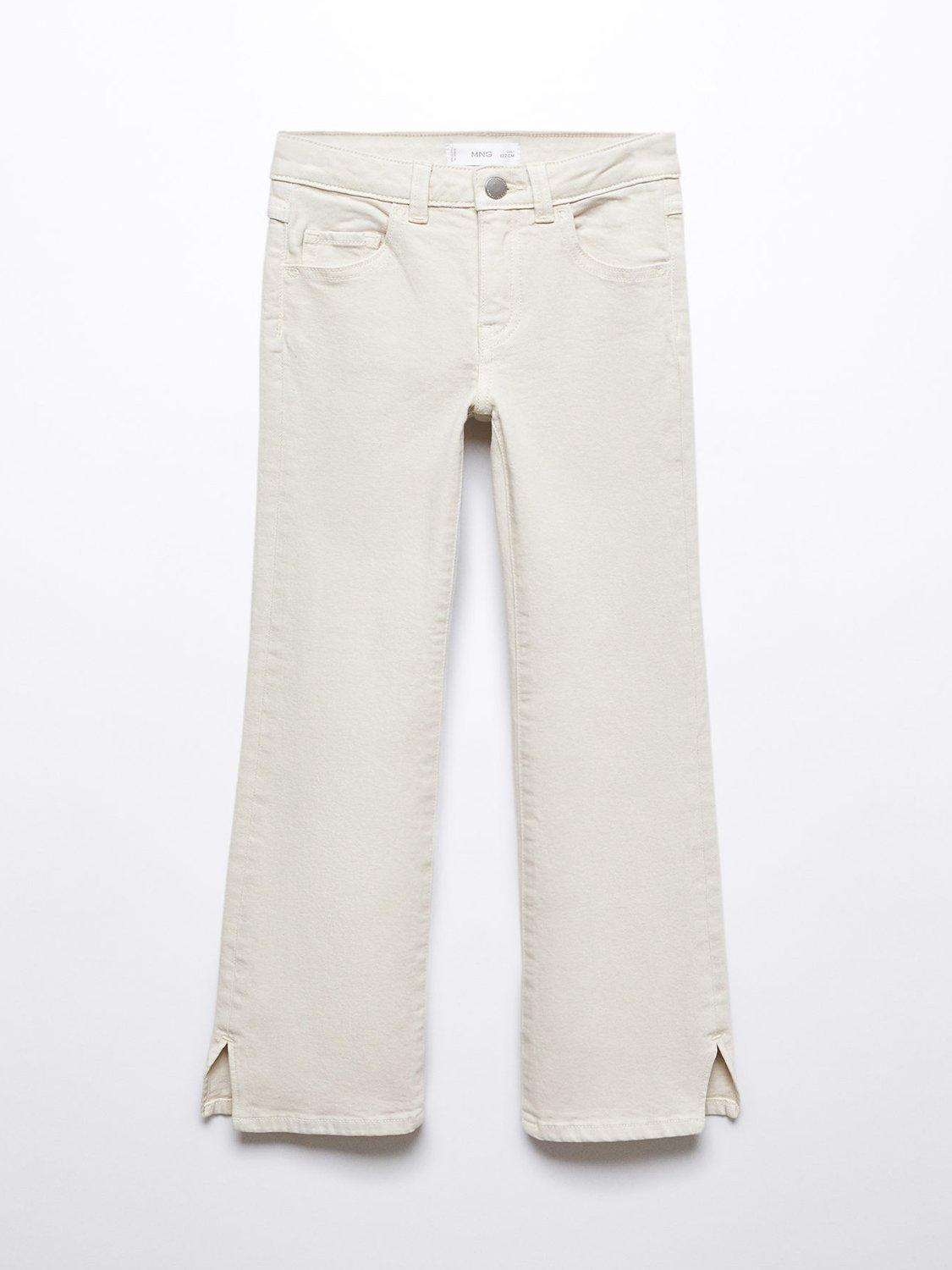 Product image 3 of 7, which shows Mango Kids' Flarel Side Slit Flared Jeans, Light Pastel Brown, 6 years