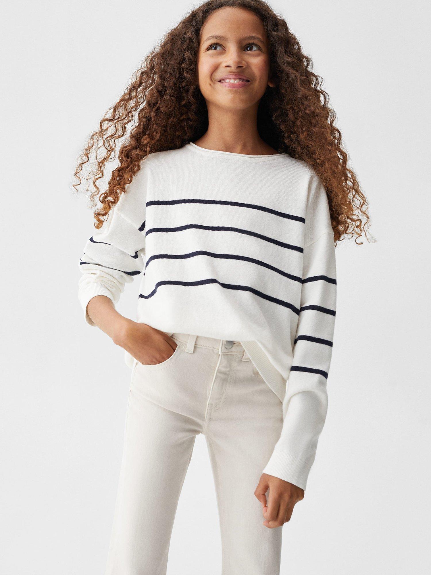 Product image 5 of 7, which shows Mango Kids' Flarel Side Slit Flared Jeans, Light Pastel Brown, 6 years