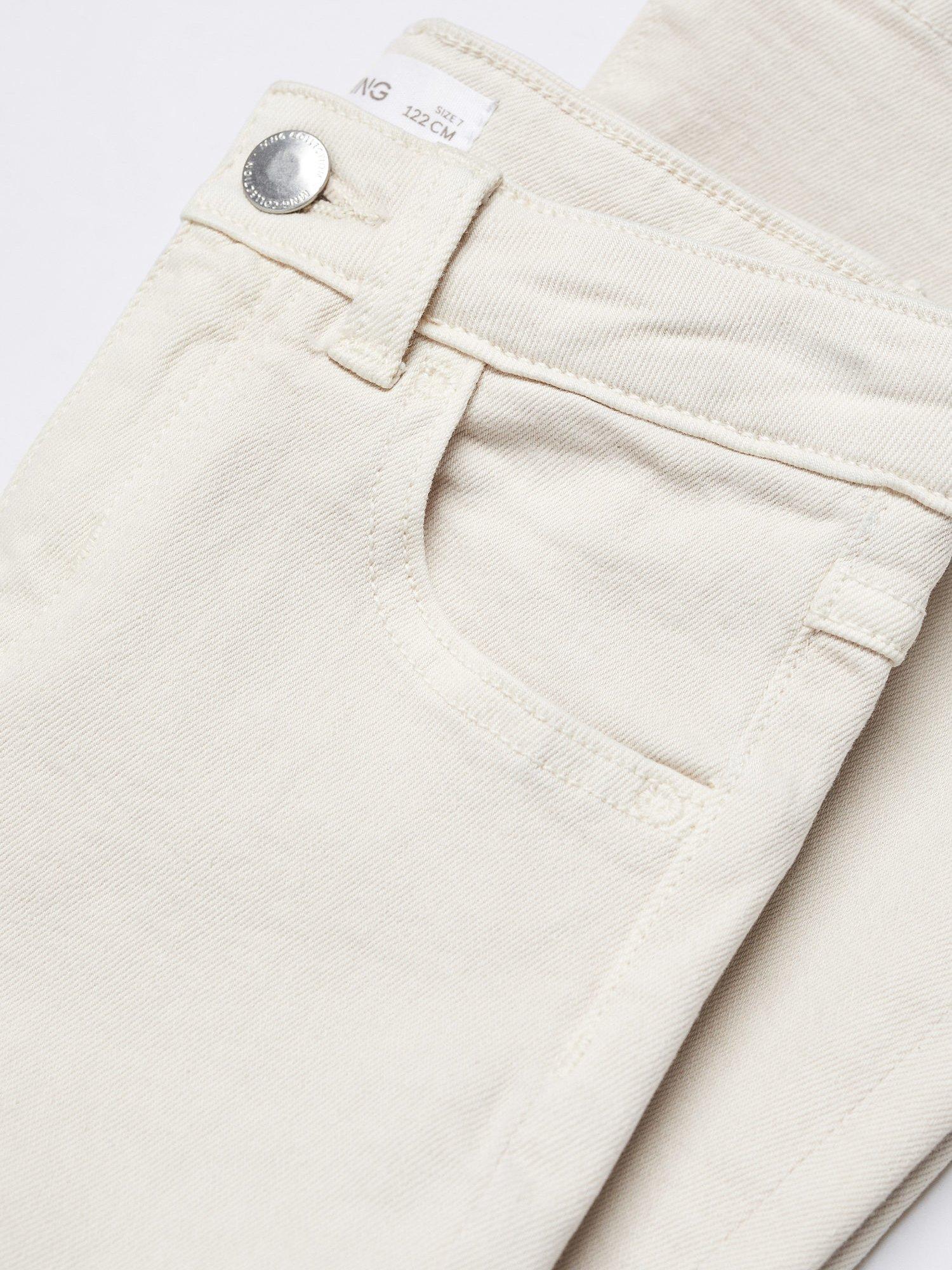Product image 7 of 7, which shows Mango Kids' Flarel Side Slit Flared Jeans, Light Pastel Brown, 6 years