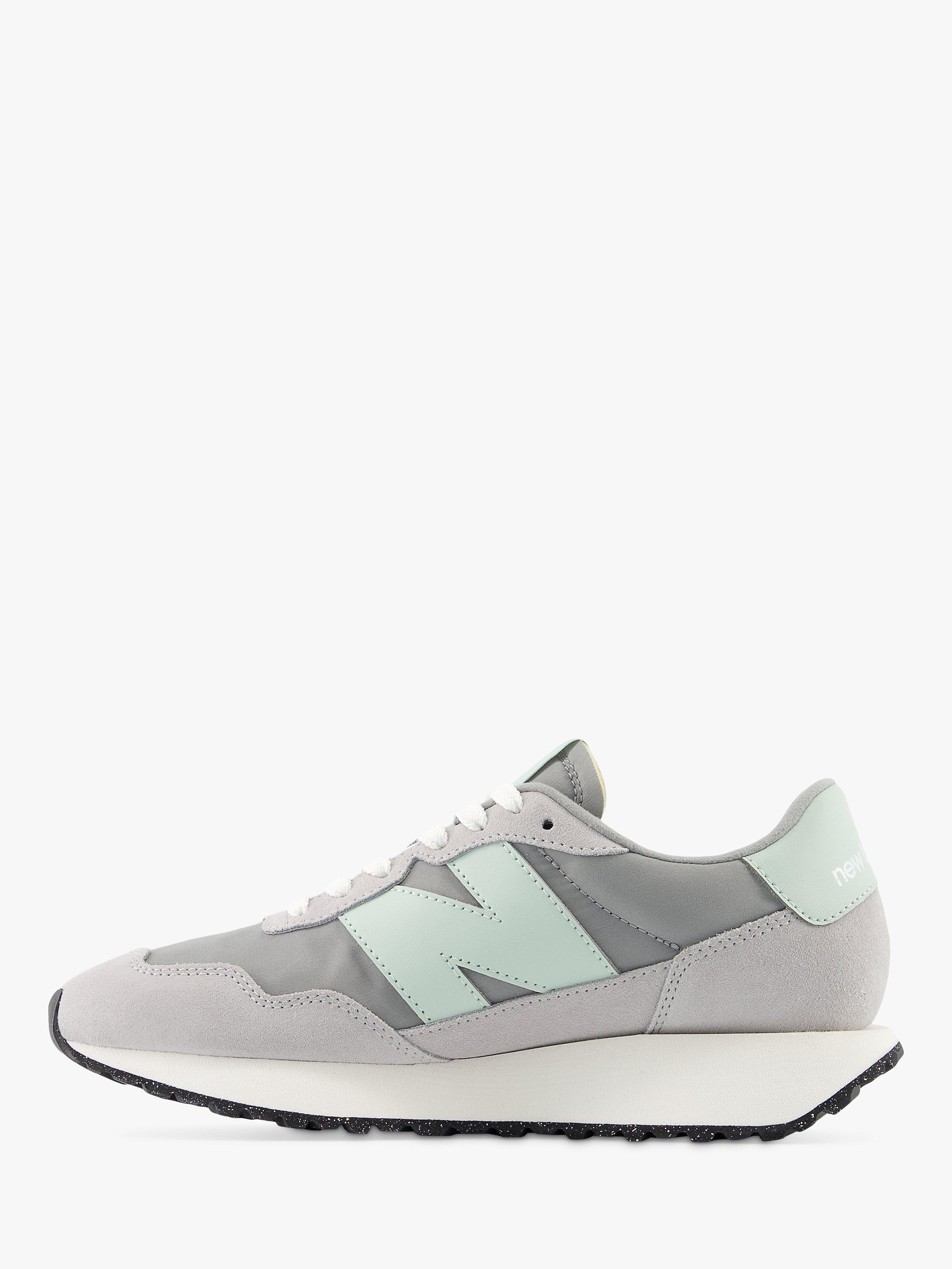 New Balance 237 Suede Mesh Trainers, Slate Grey/Mint, 4