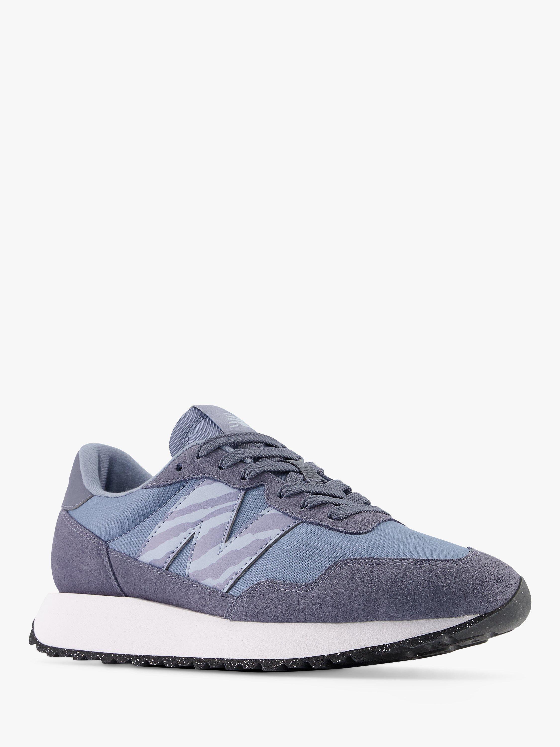 New Balance 237 Suede Mesh Trainers, Arctic Grey/Animal, 4