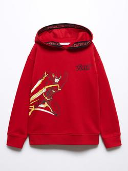 Mango Kids' Flash Graphic Hoodie, Red, Red
