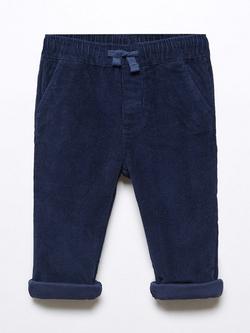 Mango Kids' Moritz Corduroy Trousers, Navy