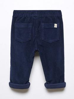 Mango Kids' Moritz Corduroy Trousers - view 2, Navy