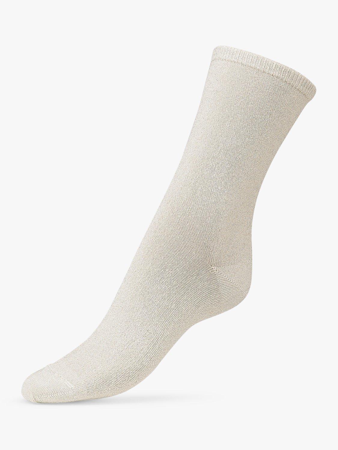 Product image 2 of 2, which shows Dear Denier Mei Soft Glitter Heart Socks, Pack of 2, Gold/Multi, 3-5.5