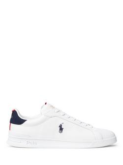 Polo Ralph Lauren Heritage Court II Leather Trainers, White Navy
