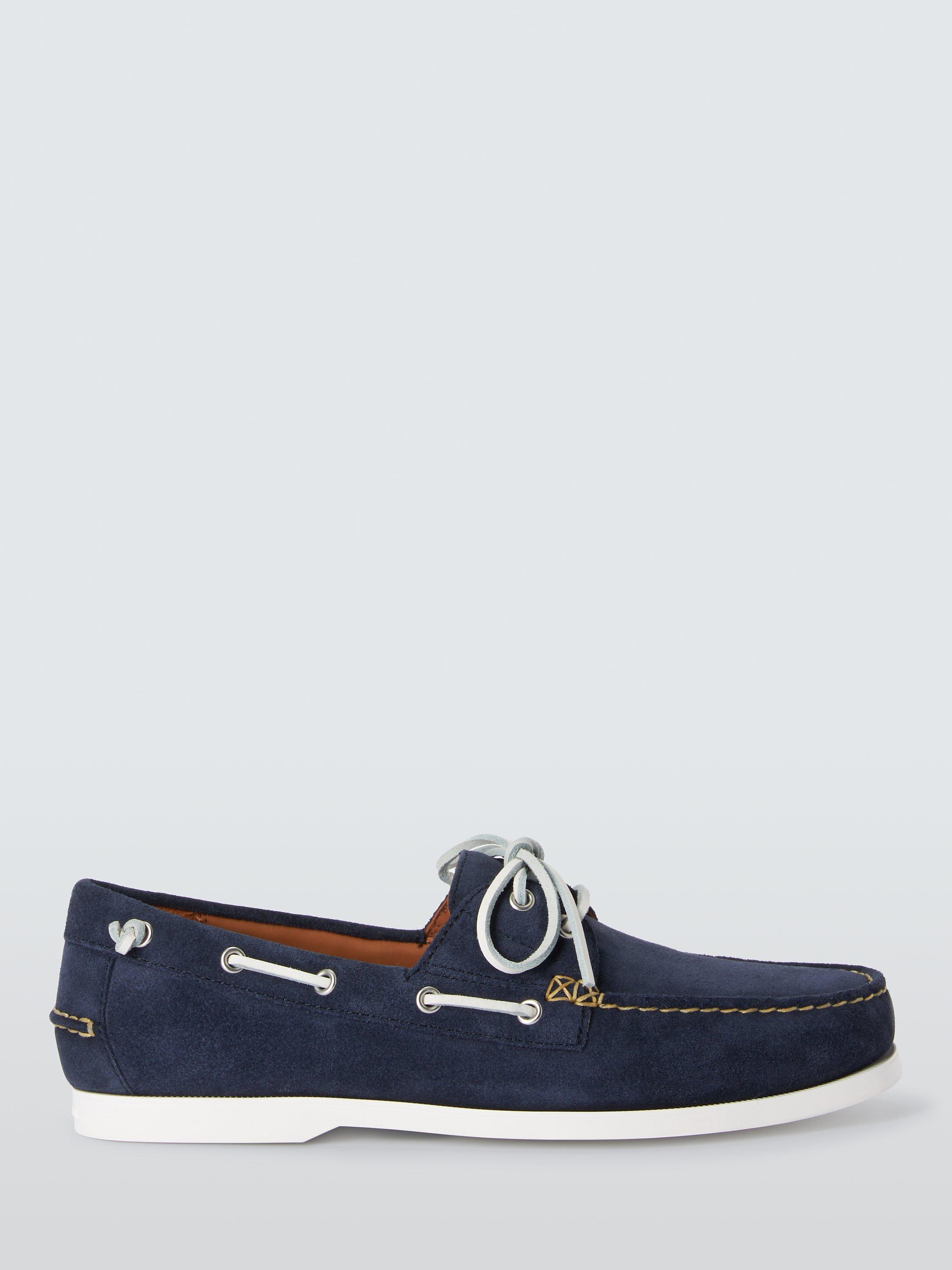 Ralph Lauren Merton Hunter Suede Boat Shoes, Navy, 7