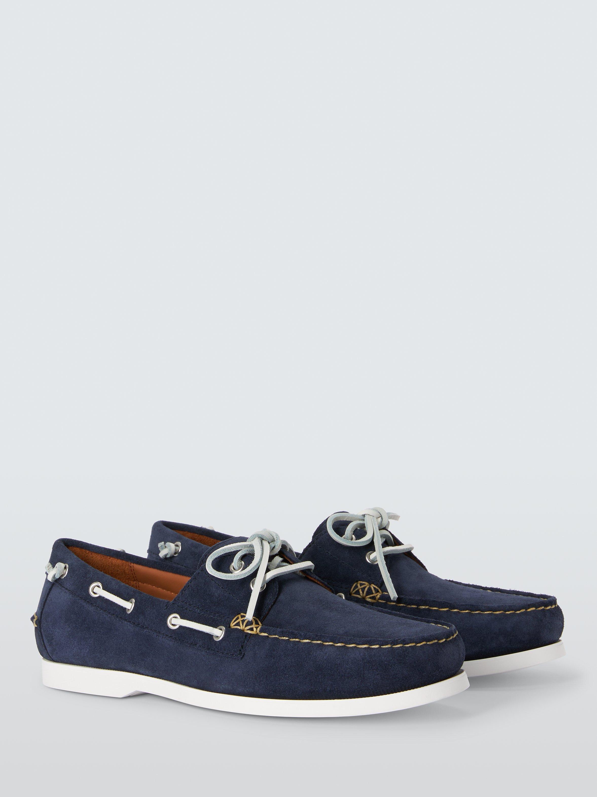 Ralph Lauren Merton Hunter Suede Boat Shoes, Navy, 7