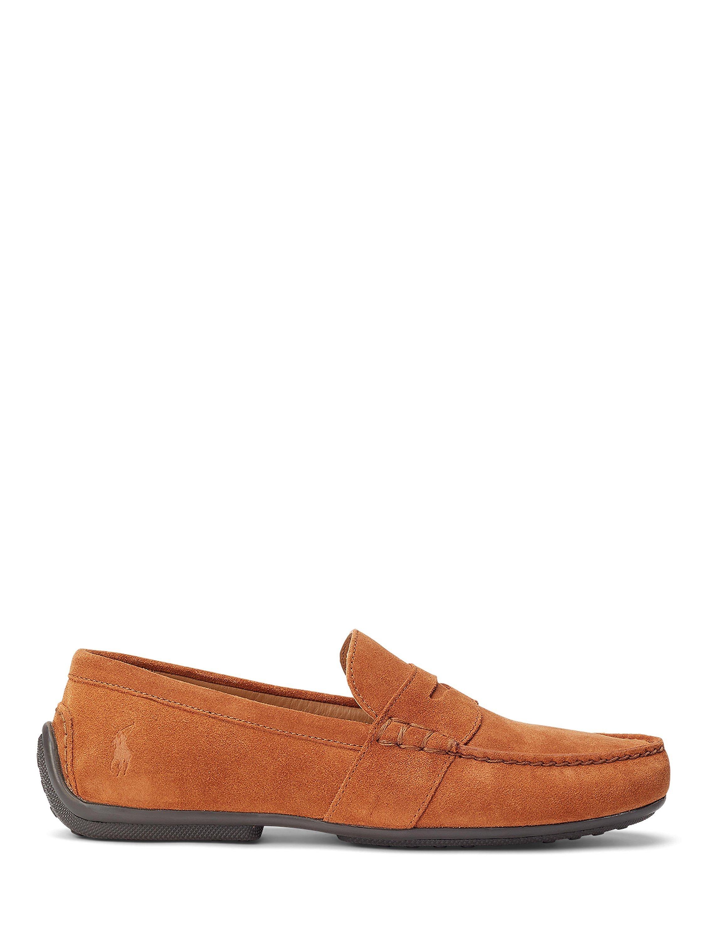 Ralph Lauren Reynold Suede Moccasin Loafers Teak