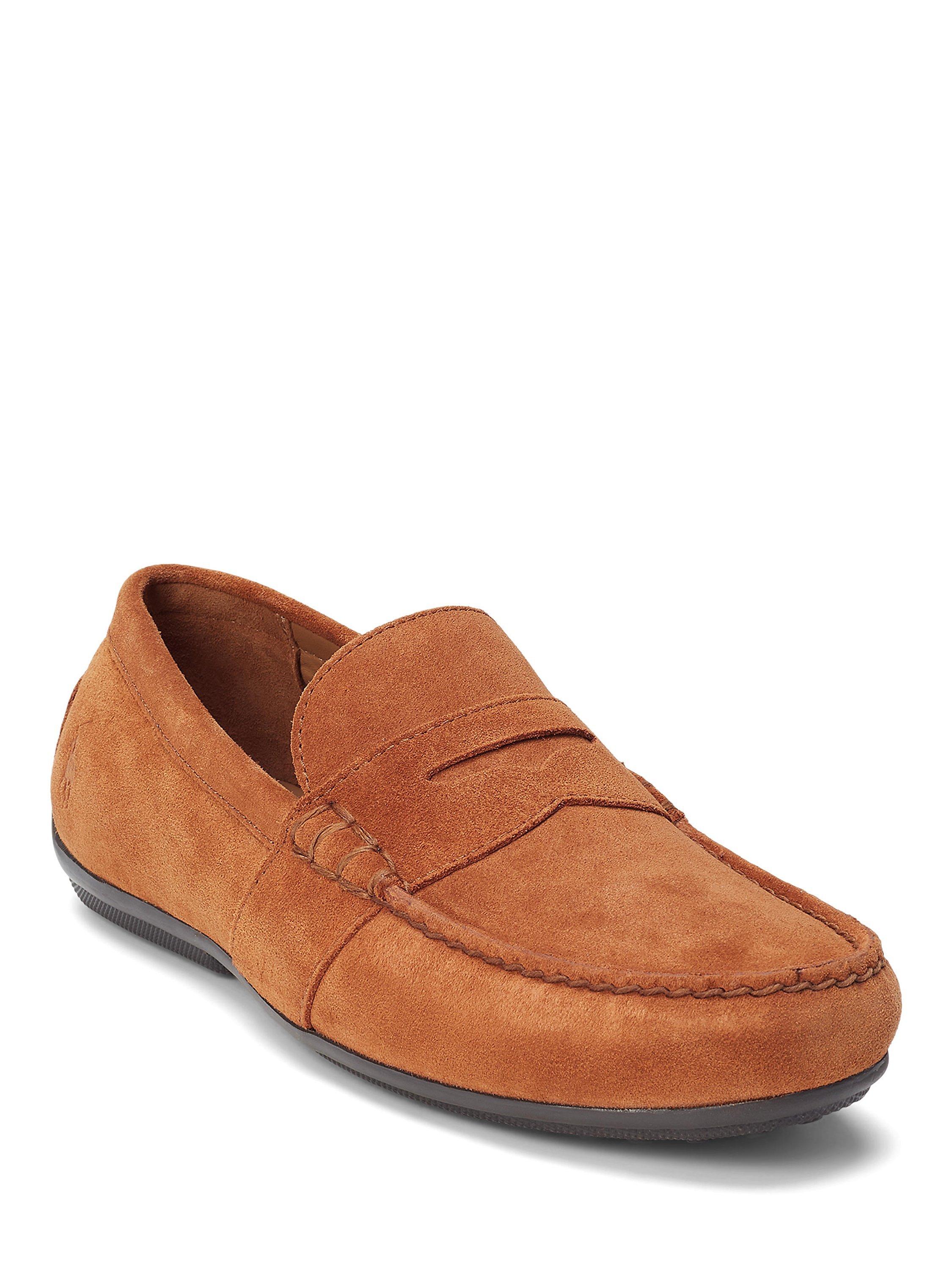 Product image 2 of 4, which shows Ralph Lauren Reynold Suede Moccasin Loafers, Teak, 7