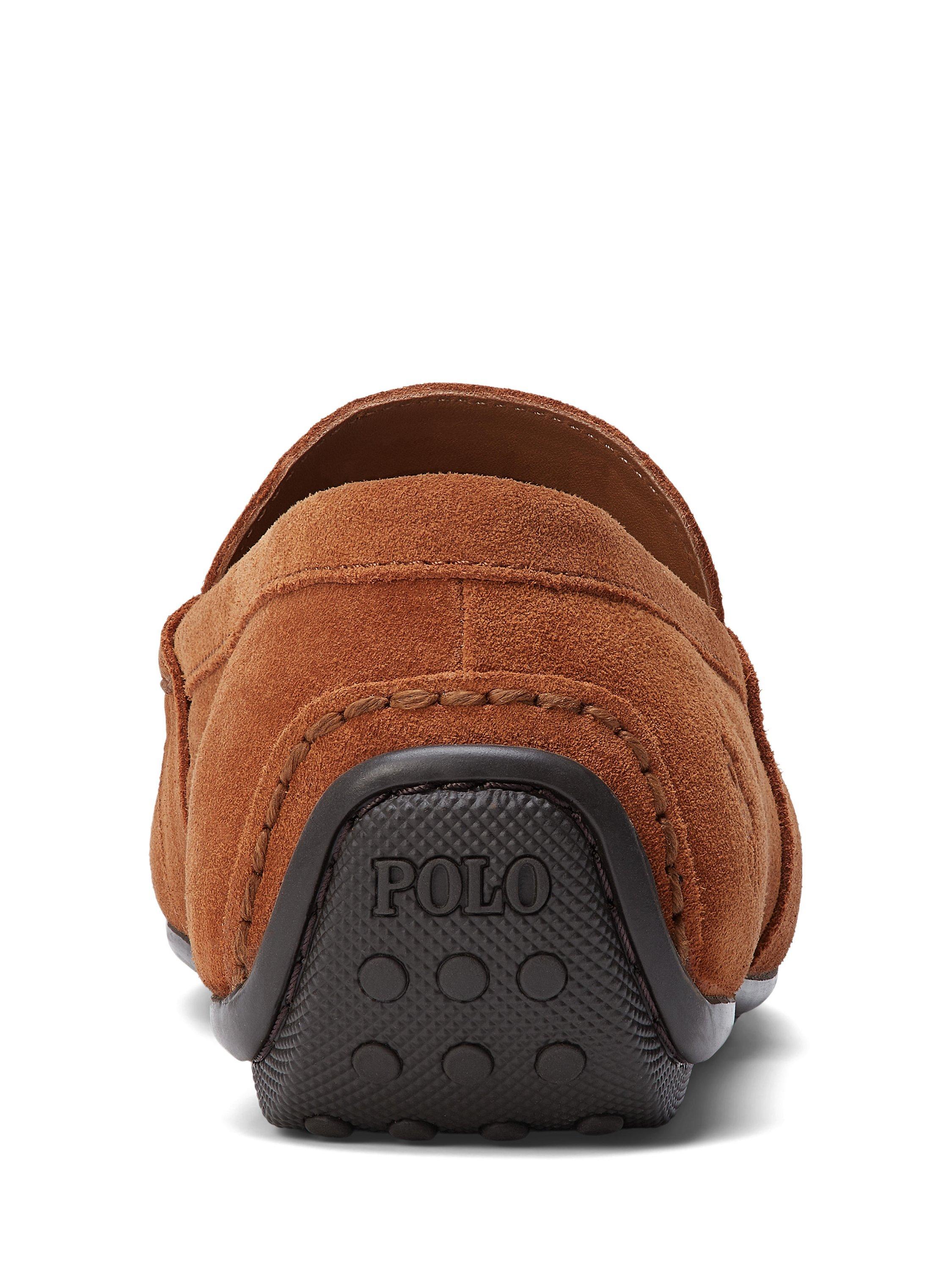Ralph Lauren Reynold Suede Moccasin Loafers Teak