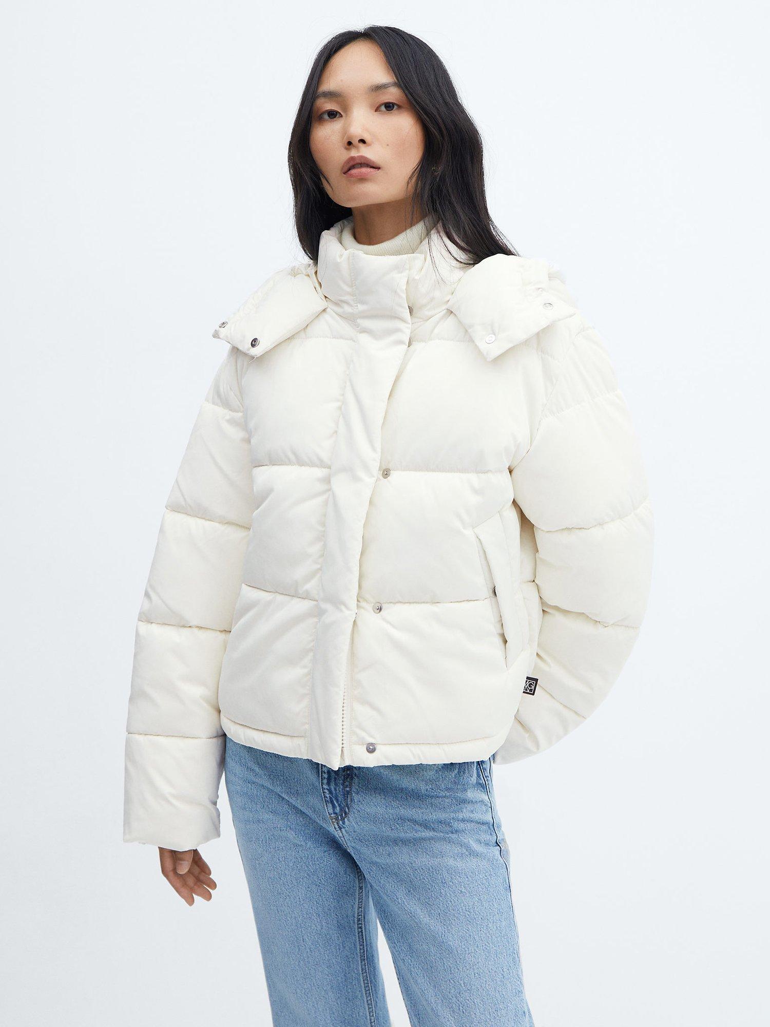 Mango Anita Short Quilted Jacket, Natural White