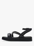 Clarks Alda Cross Leather Flatform Sandals