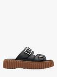 Clarks Torhill Leather Buckle Sliders