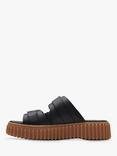 Clarks Torhill Leather Buckle Sliders