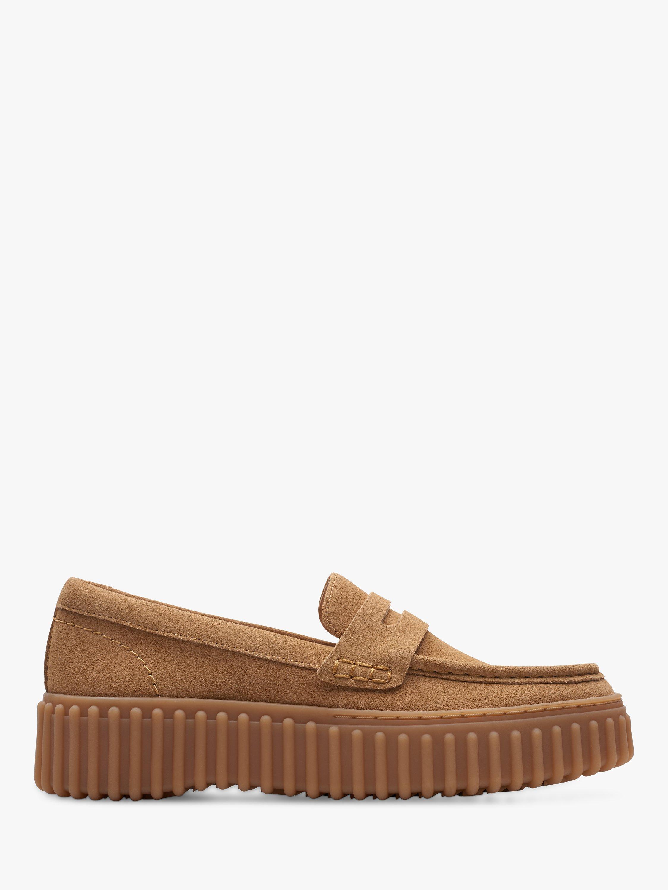Clarks Torhill Suede Penny Loafers, Light Tan