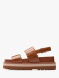 Clarks Orianna Glide Textured Leather Chunky Sole Sandals