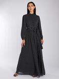 Aab Classic Polka Maxi Dress, Black