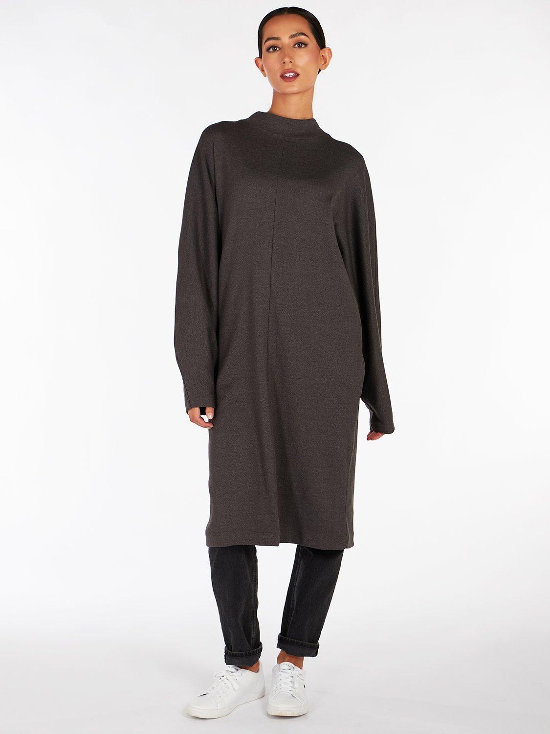 Aab Loose Fit Knit Midi Dress, Dark Grey